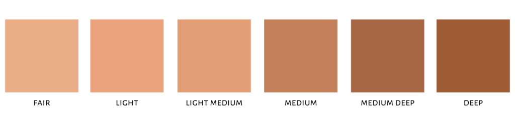 Shade chart showing the different shades of MagiX Tint Tinted Moisturizer
