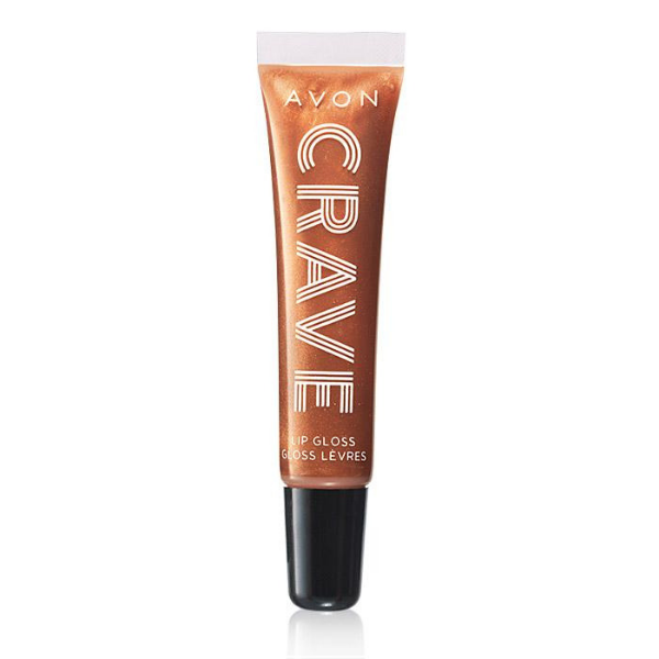 Crave Lip Gloss in the shade Salted Caramel, against a white background