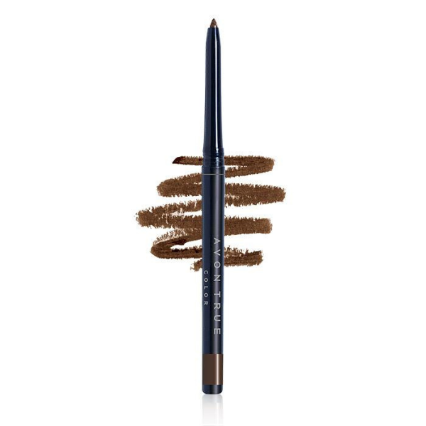 Open tube of glimmersticks brow definer in front of an artistic brown scribble, against a white background