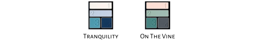 Shade chart showing the different shades of True Color Matte Eyeshadow