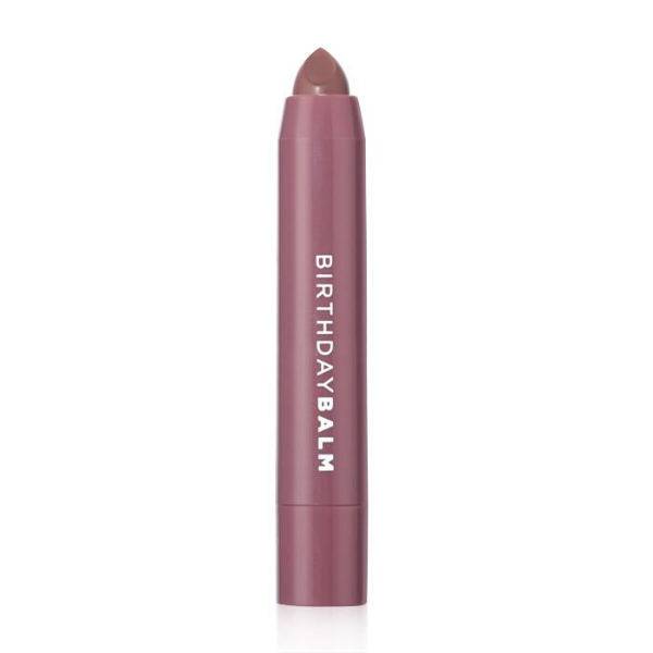 Tube of Birthday Balm Lip Crayon in the shade Surprise!, against a white background