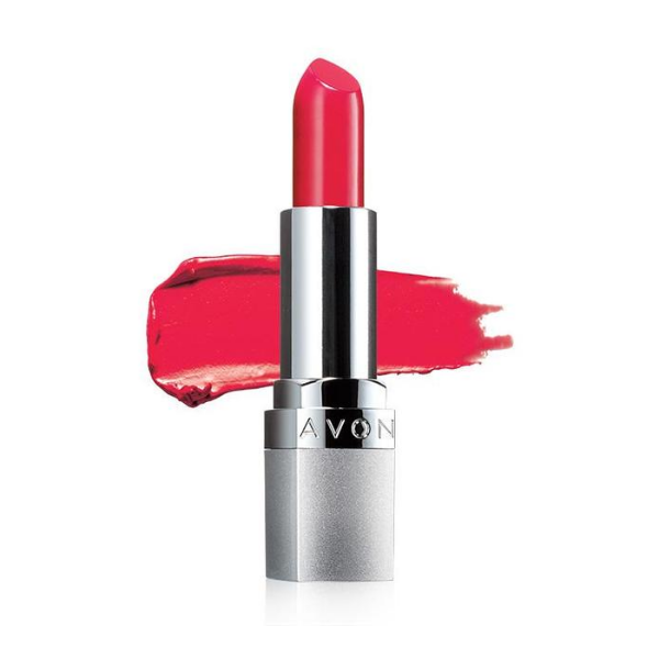 Tube of Beyond Color Lipstick, a discontinued avon makeup product, against a white background