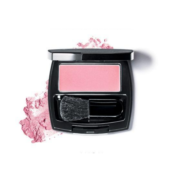 Container of True Color Luminous Blush, a discontinued avon makeup product, against a white background