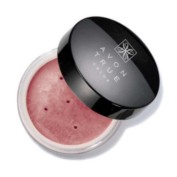 Container of Smooth Minerals Blush, a discontinued avon makeup product, against a white background