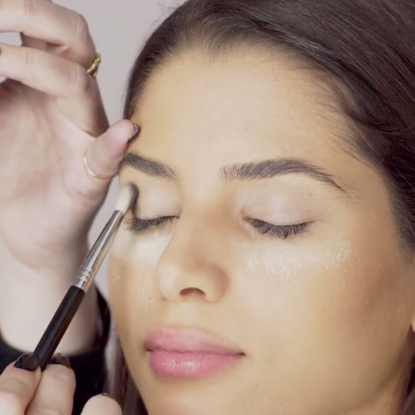 Still from the tutorial video showing step 2 of the eye look