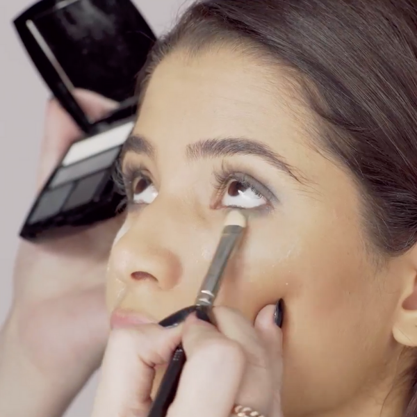 Still from the tutorial video showing step 3 of the Avon smoky eye