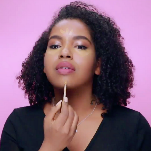 Screenshot from the above video showing step 1 of how to bake makeup