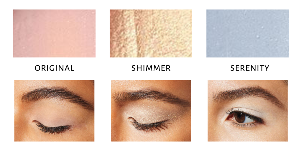 Shade chart showing the different shades of VDL Expert Color Primer for Eyes