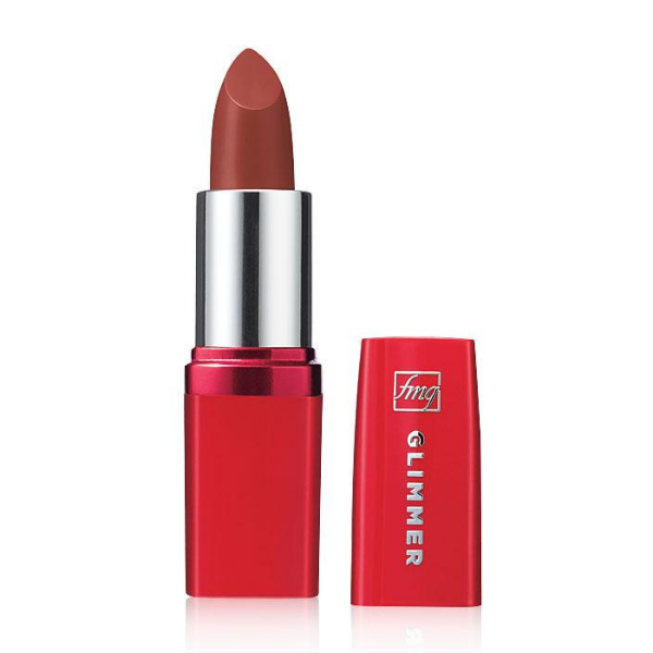 Open tube of Glimmer Satin Lipstick, against a white background