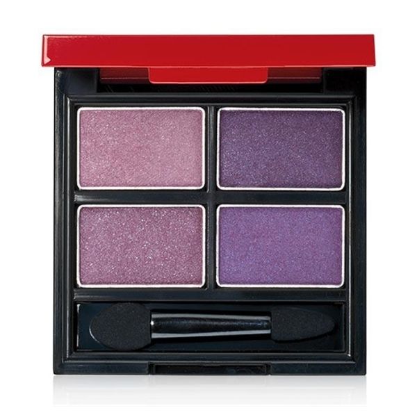 Open compact of Glimmer Eyeshadow Quad in the shade Temptress, against a white background