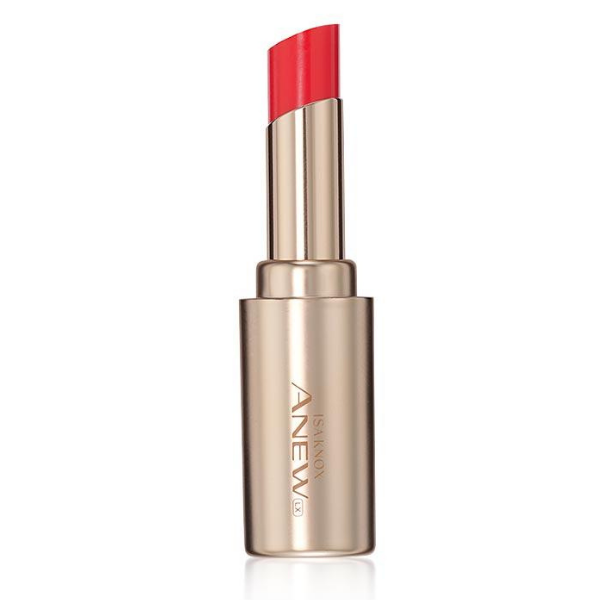 Open tube of Isa Knox Anew LX Ultimate Lip Balm in the shade Red, against a white background