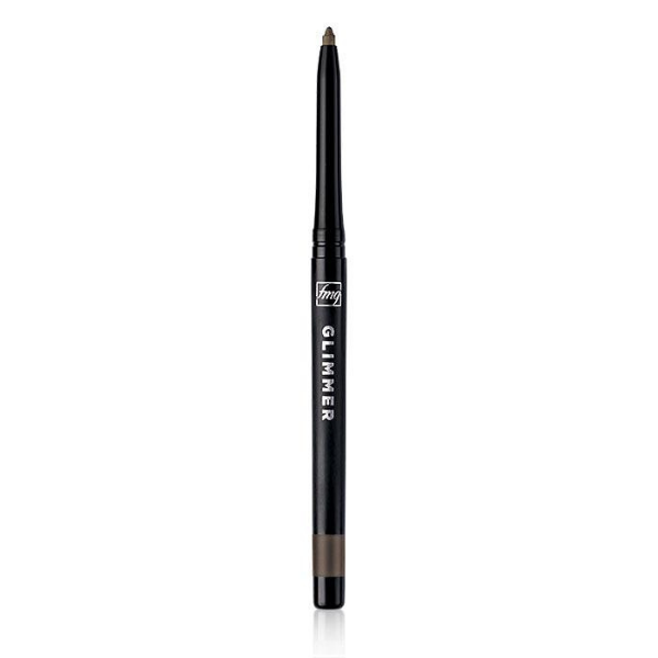 Open tube of fmg Glimmer Brow Definer, in front of a white background