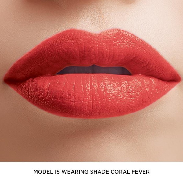 Close up of a woman's lips showing True Color Lipstick in the shade Coral Fever