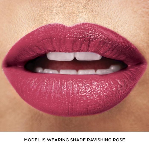 Close up of a woman's lips showing True Color Lipstick in the shade Ravishing Rose