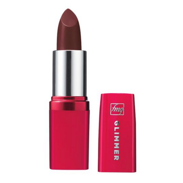 Open tube of Glimmer Satin Lipstick in the shade Wild Cherry