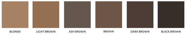 Shade chart showing the different shades of CathyCat High Arch Precision Brow Pencil